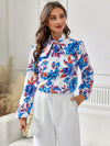 Ludowika Floral Tie Neck Long Sleeve Blouse