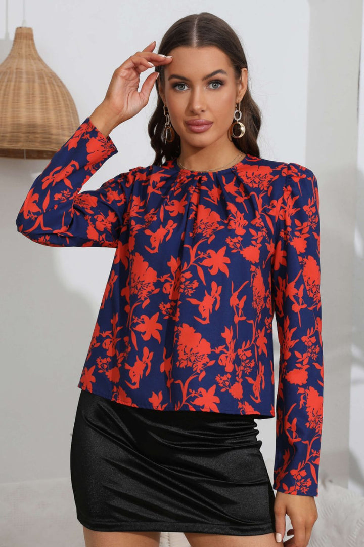 Ludowika Floral Long Puff Sleeve Blouse