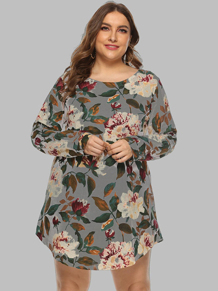 Ludowika Full Size Floral Long Sleeve Mini Dress