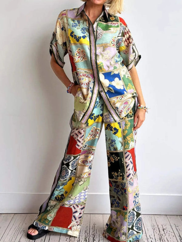 Ludowika Printed Button Up Shirt and Pants Set