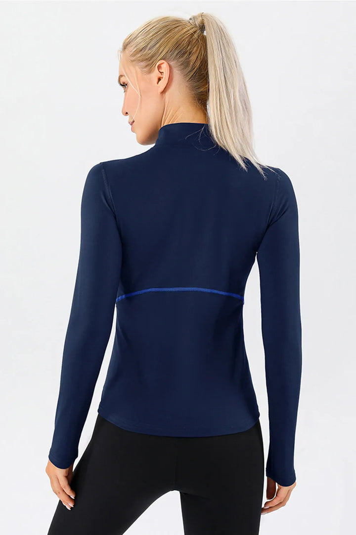 Ludowika Mock Neck Quarter Zip Active T-Shirt