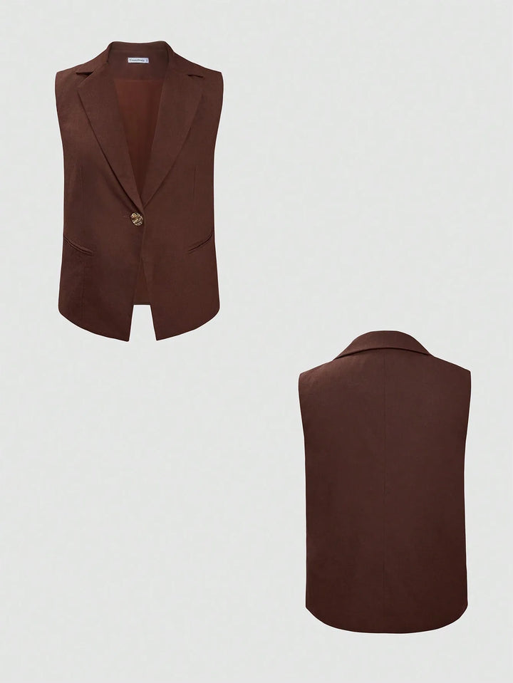 Ludowika Sleeveless Blazer and Wide Leg Pants Set