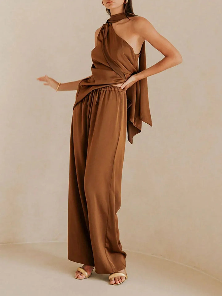 Ludowika Single Shoulder Top and Pants Set