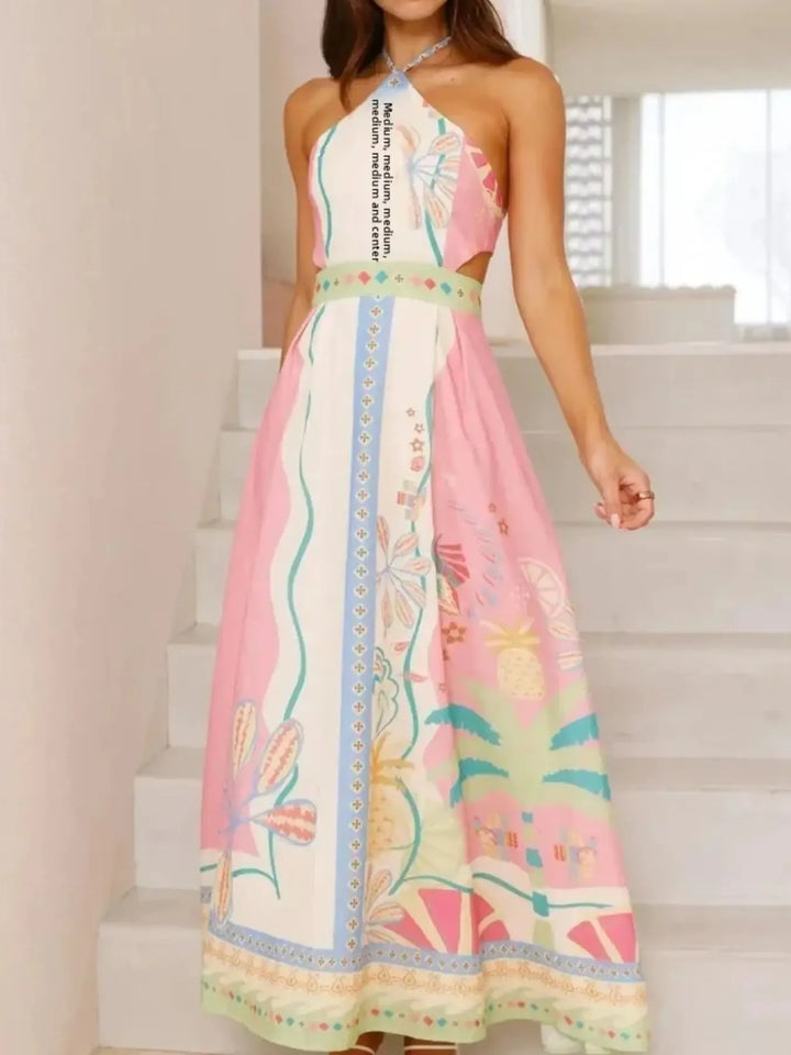 Ludowika Halter Neck Printed Maxi Dress