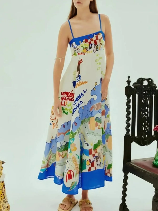 Ludowika Printed Square Neck Cami Dress