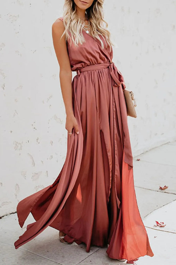 Ludowika Surplice Tie Waist Maxi Dress