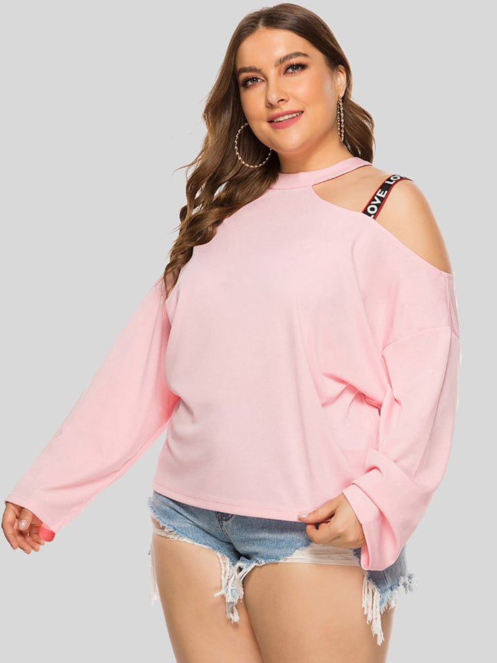 Ludowika Plus Size Cold-Shoulder Round Neck Blouse