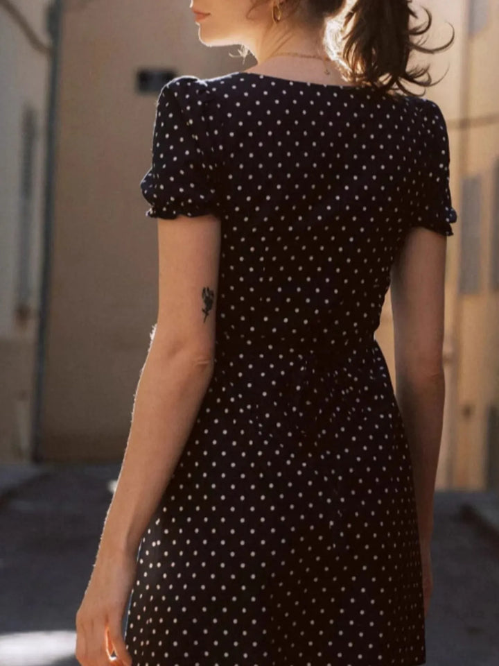 Ludowika Polka Dot Puff Sleeve Mini Dress