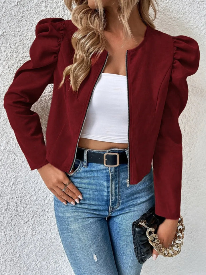Ludowika Zip Up Puff Sleeve Jacket