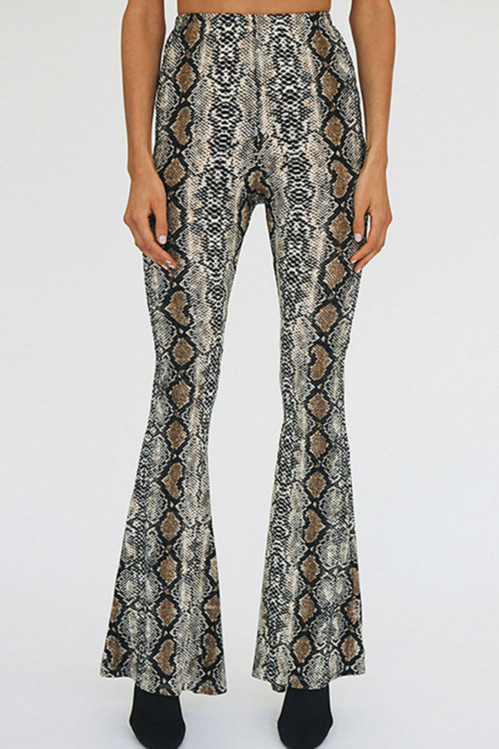 Ludowika Snakeskin Print Flare Pants