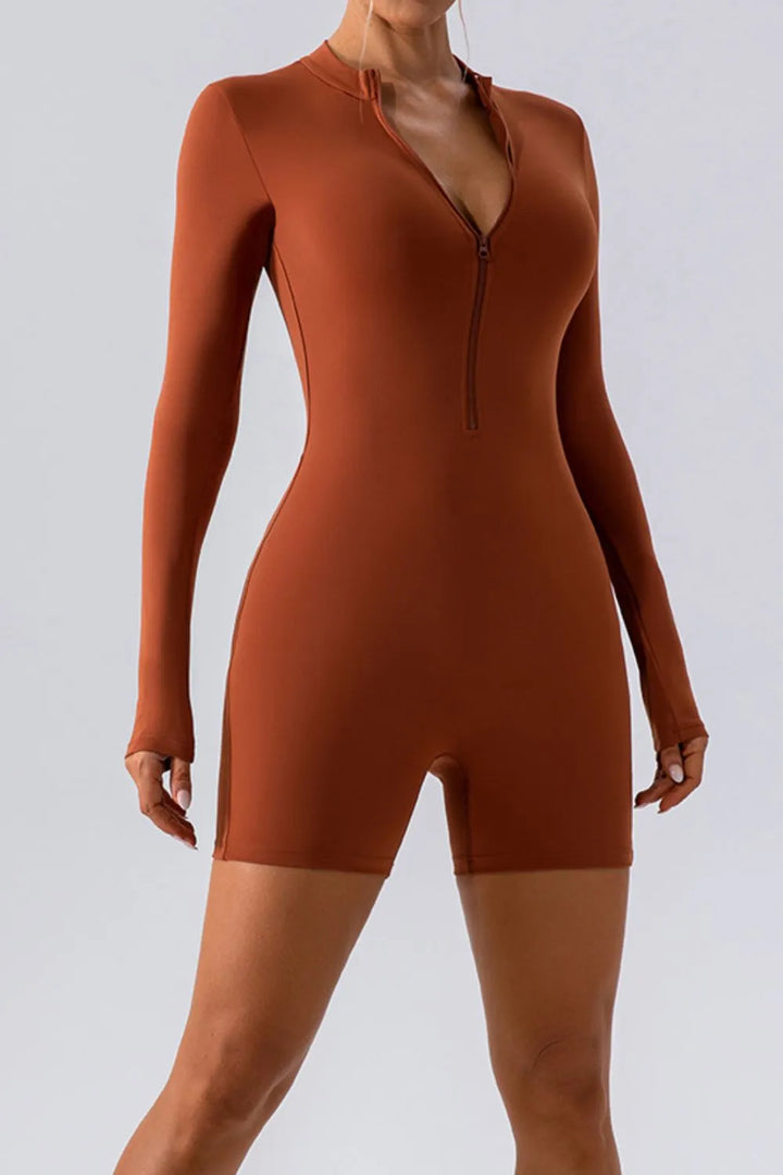 Ludowika Half Zip Long Sleeve Active Romper