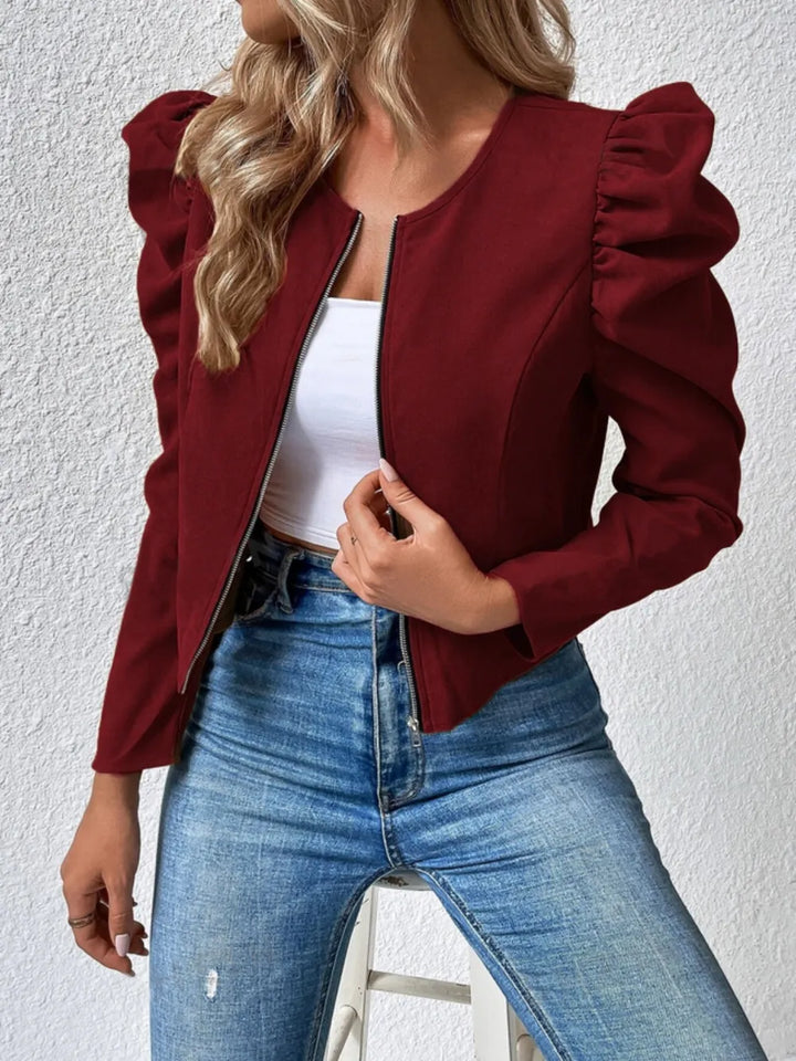 Ludowika Zip Up Puff Sleeve Jacket