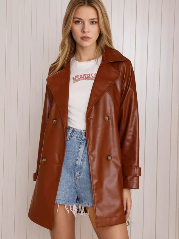 Ludowika Leather Double-Breasted Jacket