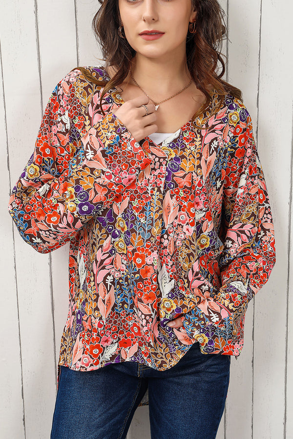 Ludowika Floral V-Neck Long Sleeve Blouse