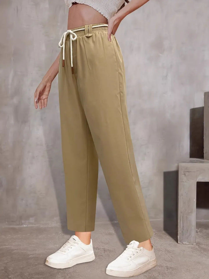 Ludowika Tie Waist Straight Leg Pants