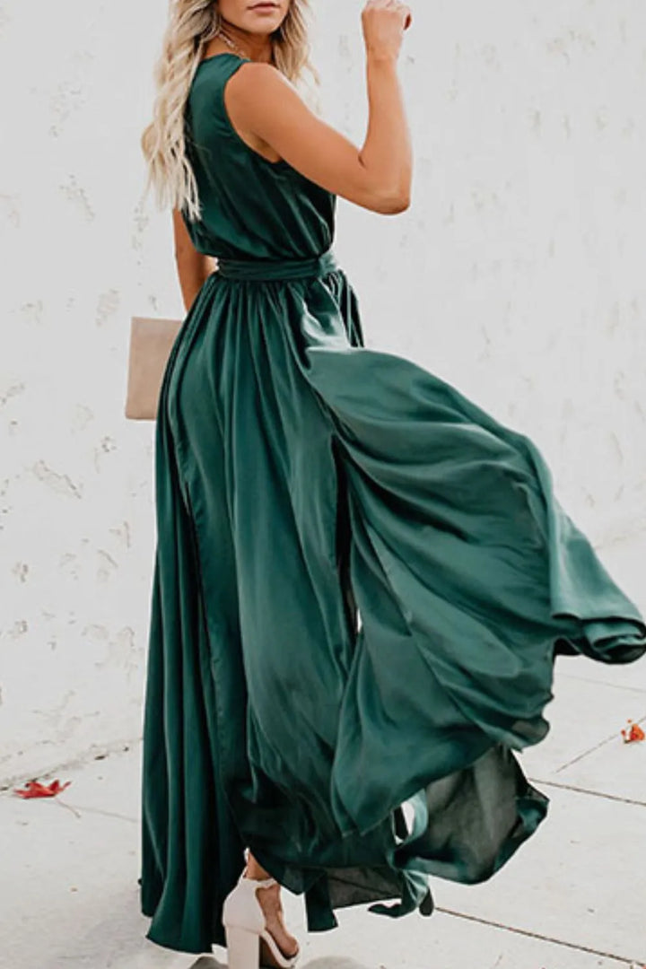 Ludowika Surplice Tie Waist Maxi Dress
