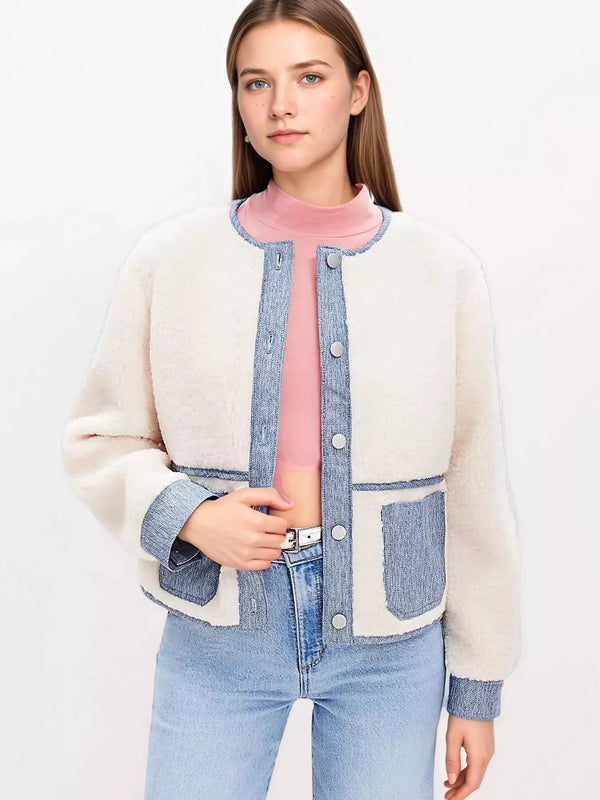 Ludowika Contrast Trim Teddy Jacket