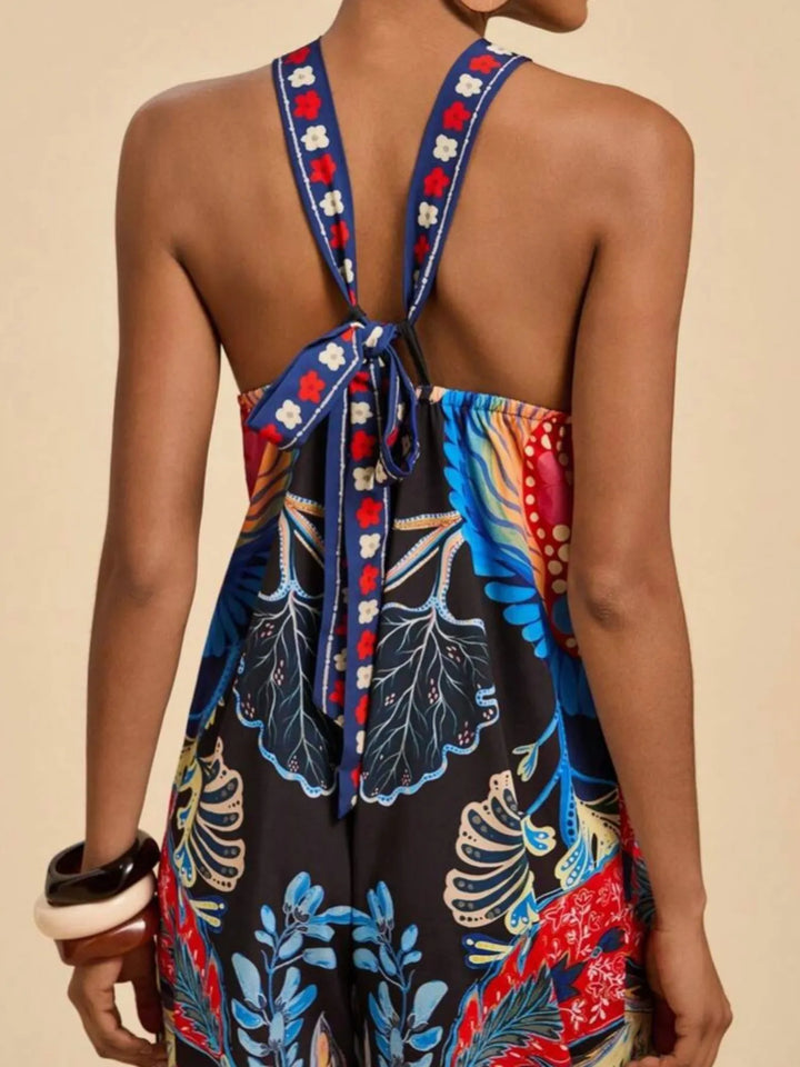 Ludowika Printed Halter Wide-Leg Jumpsuit