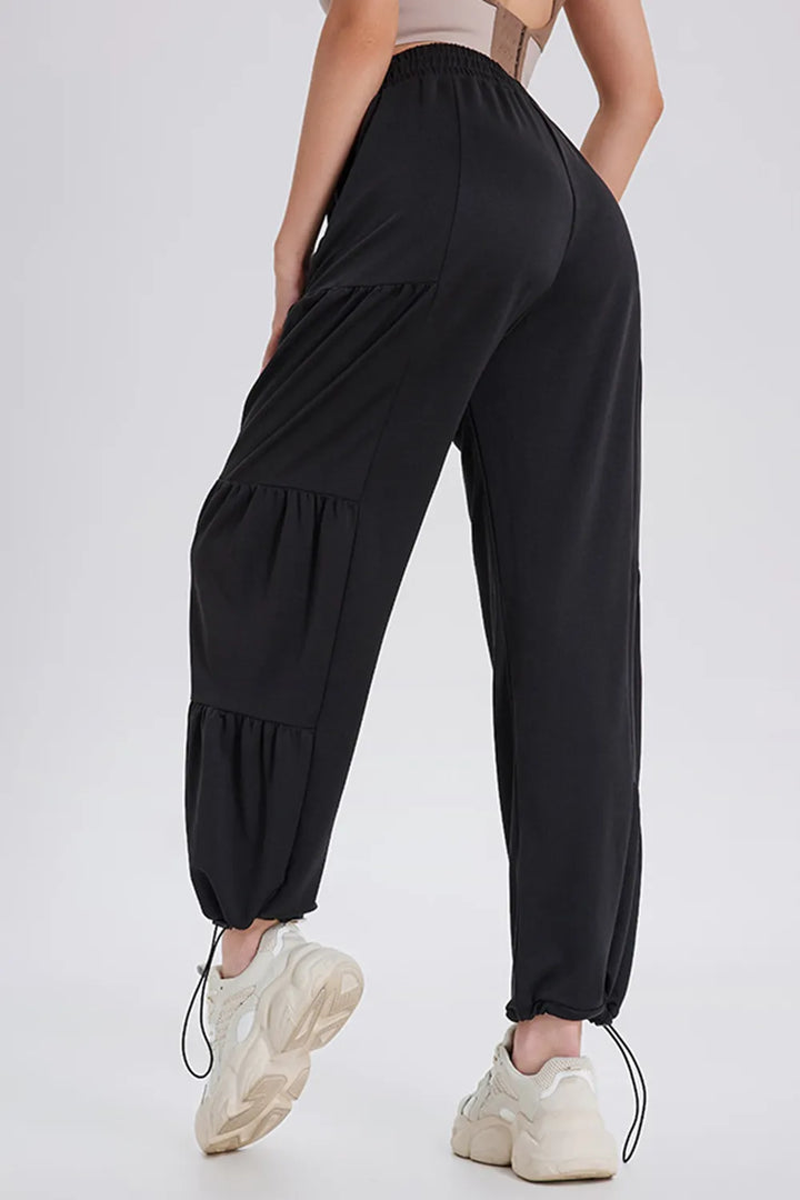 Ludowika Drawstring Elastic Waist Ruched Joggers