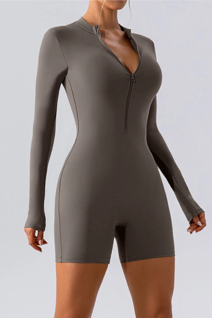 Ludowika Half Zip Long Sleeve Active Romper