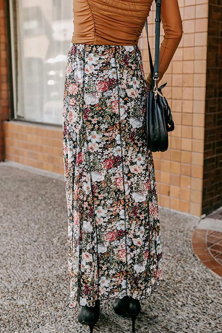 Ludowika Floral Elastic Waist Maxi Skirt