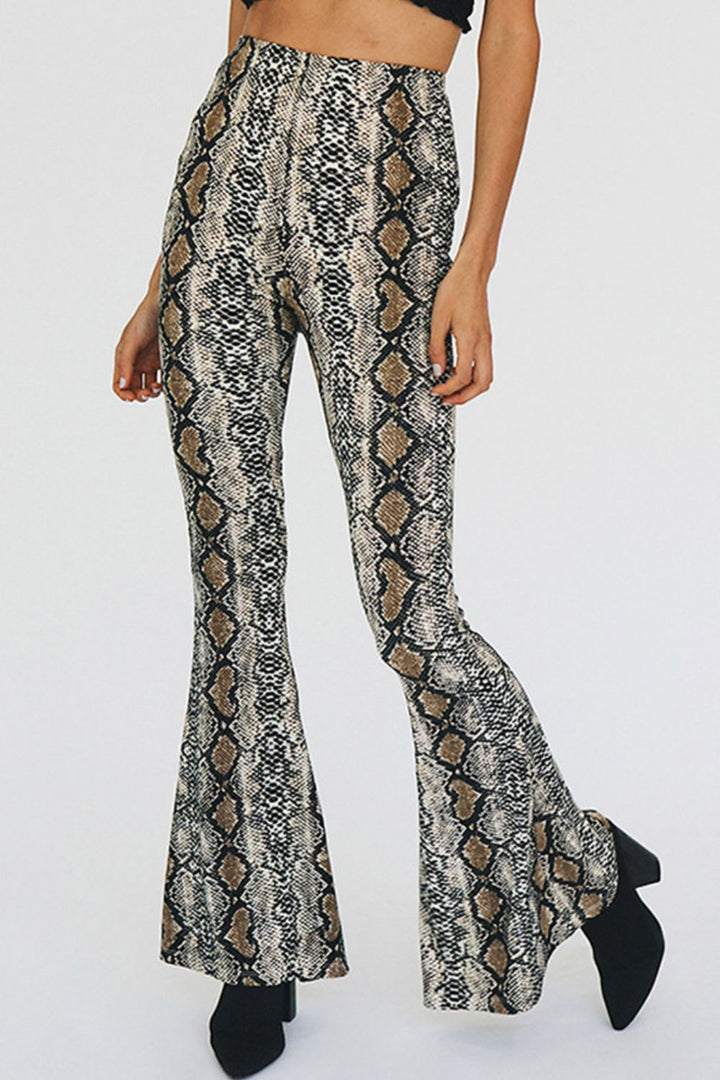 Ludowika Snakeskin Print Flare Pants