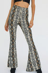 Ludowika Snakeskin Print Flare Pants