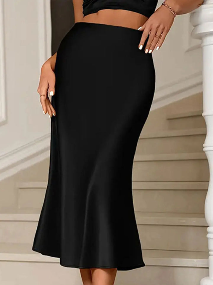 Ludowika Satin Midi Mermaid Skirt