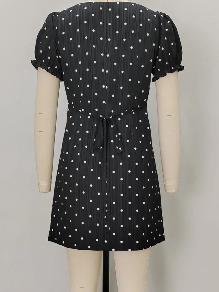 Ludowika Polka Dot Puff Sleeve Mini Dress