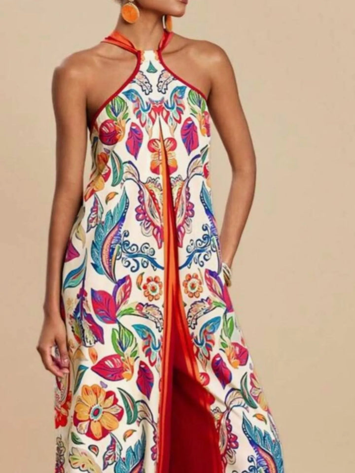 Ludowika Printed Halter Wide-Leg Jumpsuit