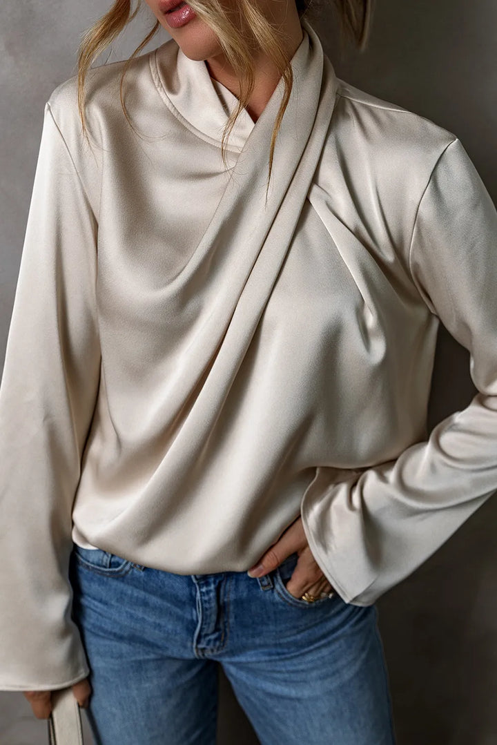 Ludowika Cutout Ruched Long Sleeve Blouse