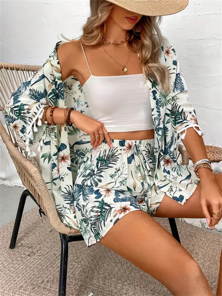Ludowika Printed Half Sleeve Top and Shorts Set