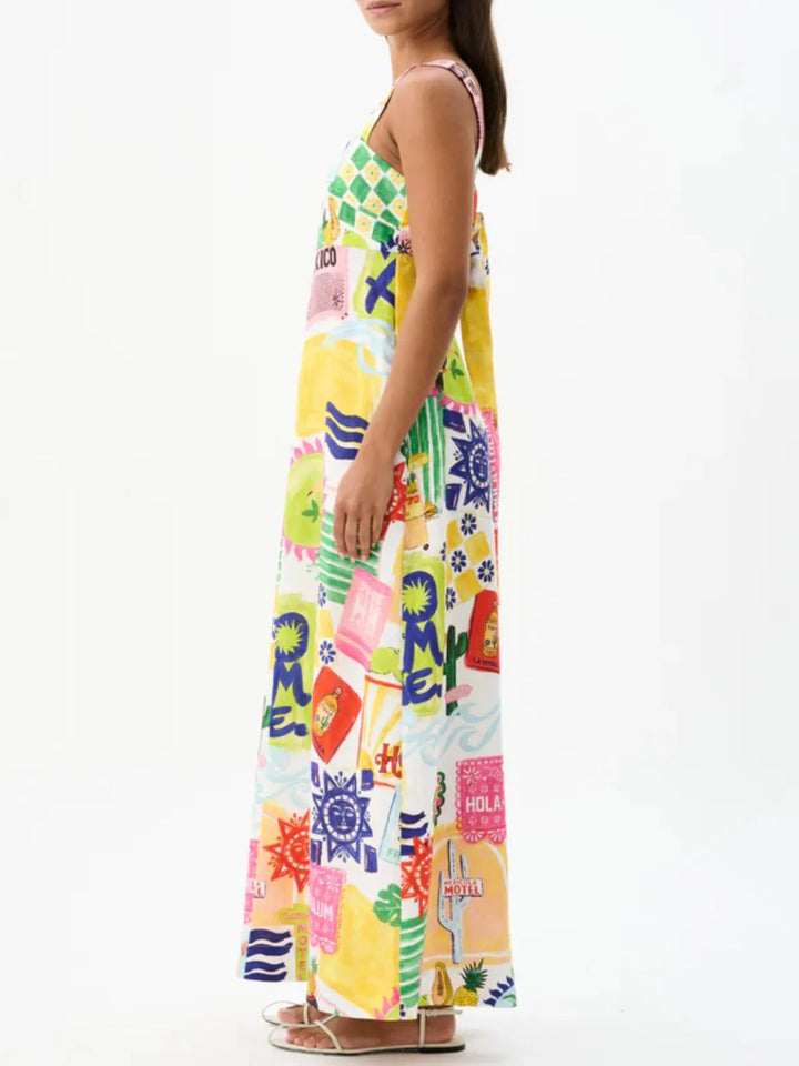 Ludowika Printed Square Neck Maxi Cami Dress