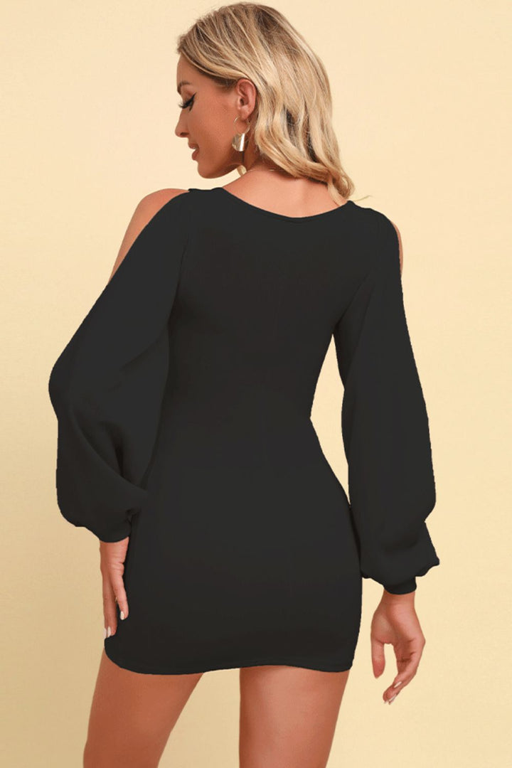 Ludowika Square Neck Split Sleeve Mini Dress