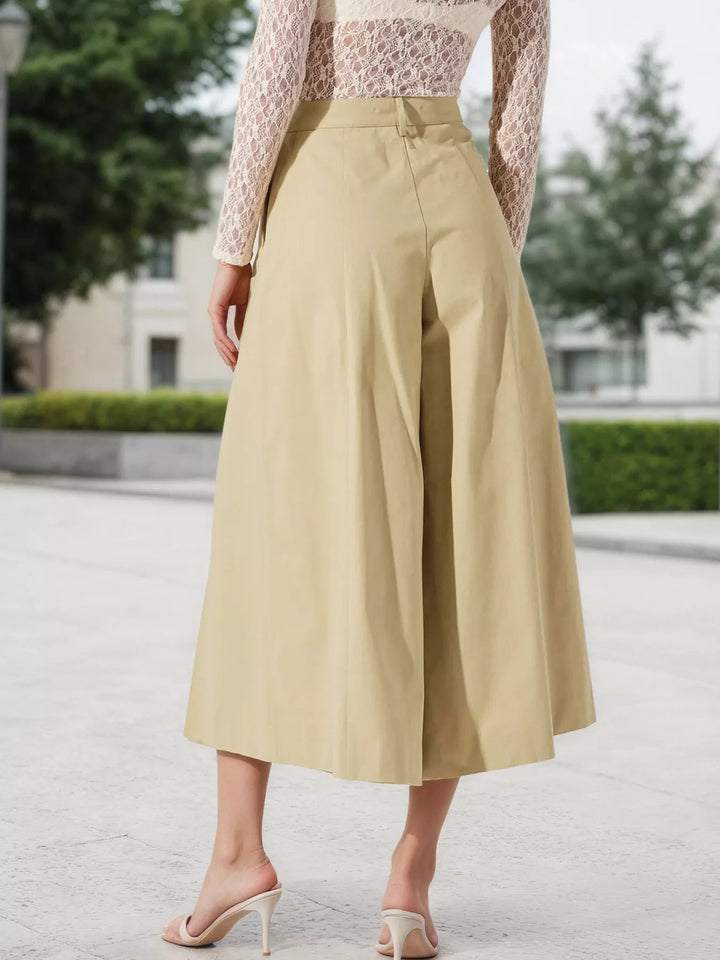 Ludowika High-Waisted Pleated Wide-Leg Cropped Pants