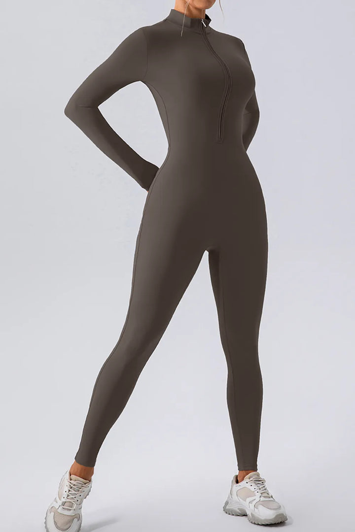 Ludowika Half Zip Mock Neck Active Jumpsuit
