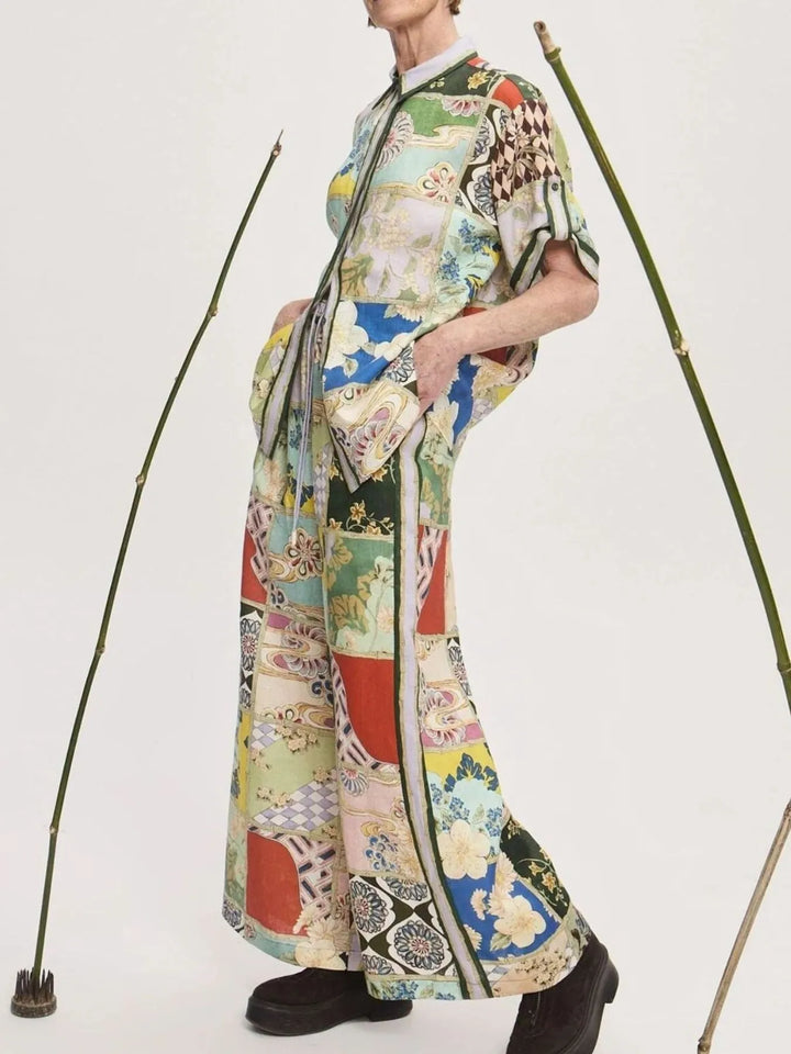 Ludowika Printed Button Up Shirt and Pants Set