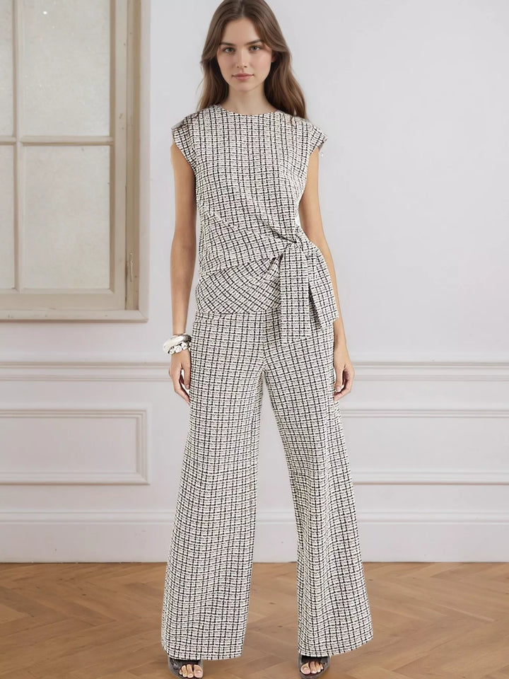 Ludowika Tied Round Neck Top and Pants Set