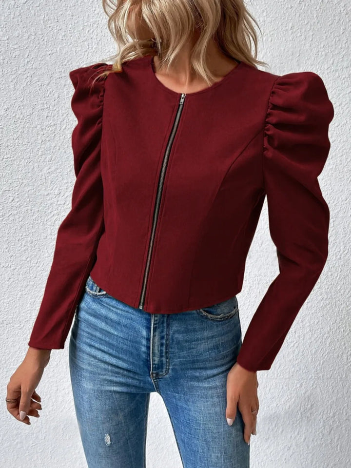 Ludowika Zip Up Puff Sleeve Jacket