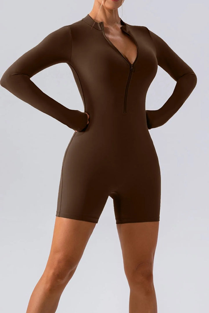 Ludowika Half Zip Long Sleeve Active Romper