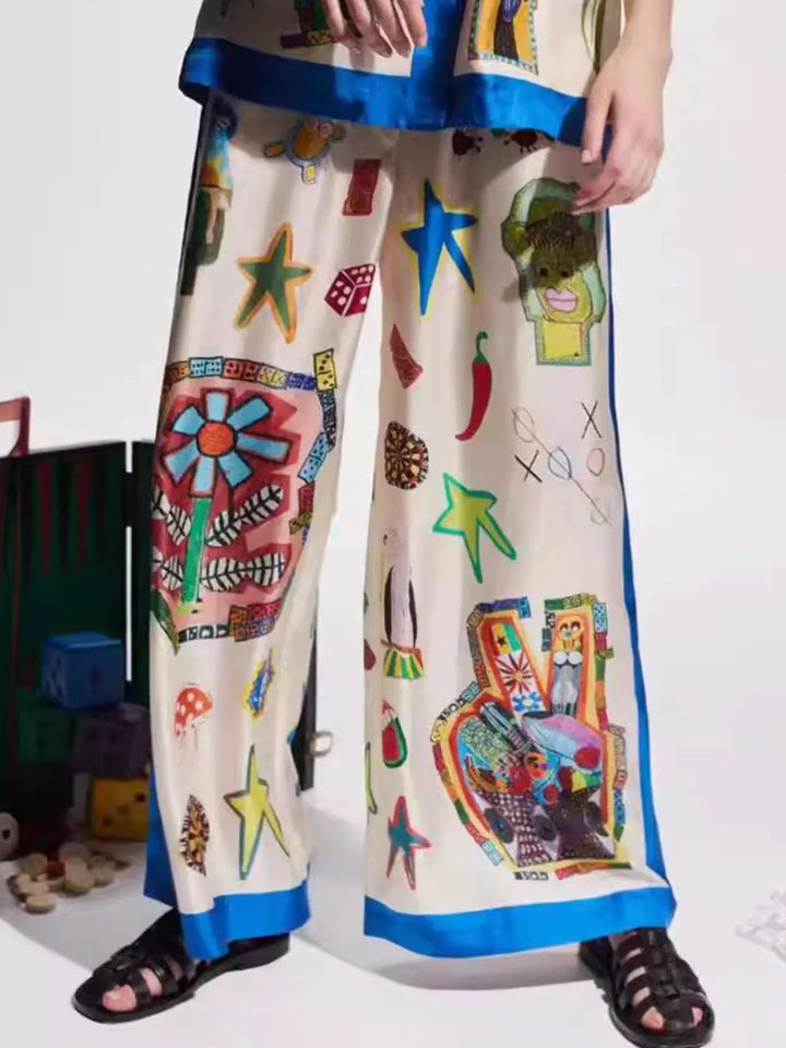 Ludowika Printed Button Up Shirt and Pants Set