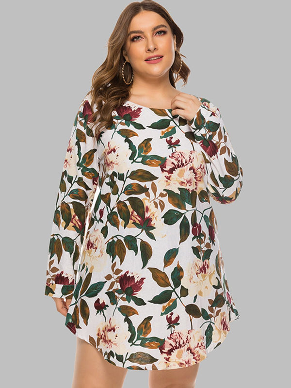 Ludowika Full Size Floral Long Sleeve Mini Dress