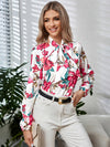 Ludowika Printed Tie Neck Long Sleeve Blouse