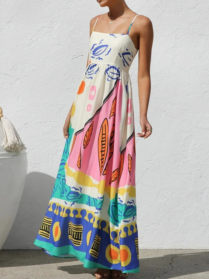 Ludowika Printed Square Neck Maxi Cami Dress