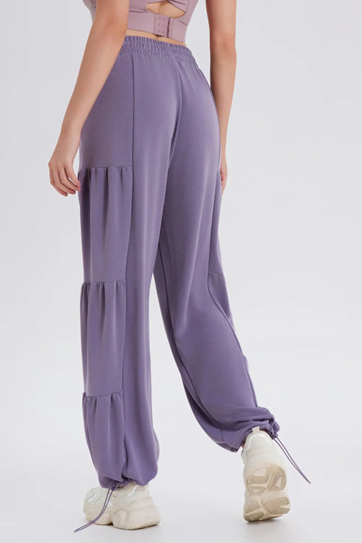 Ludowika Drawstring Elastic Waist Ruched Joggers