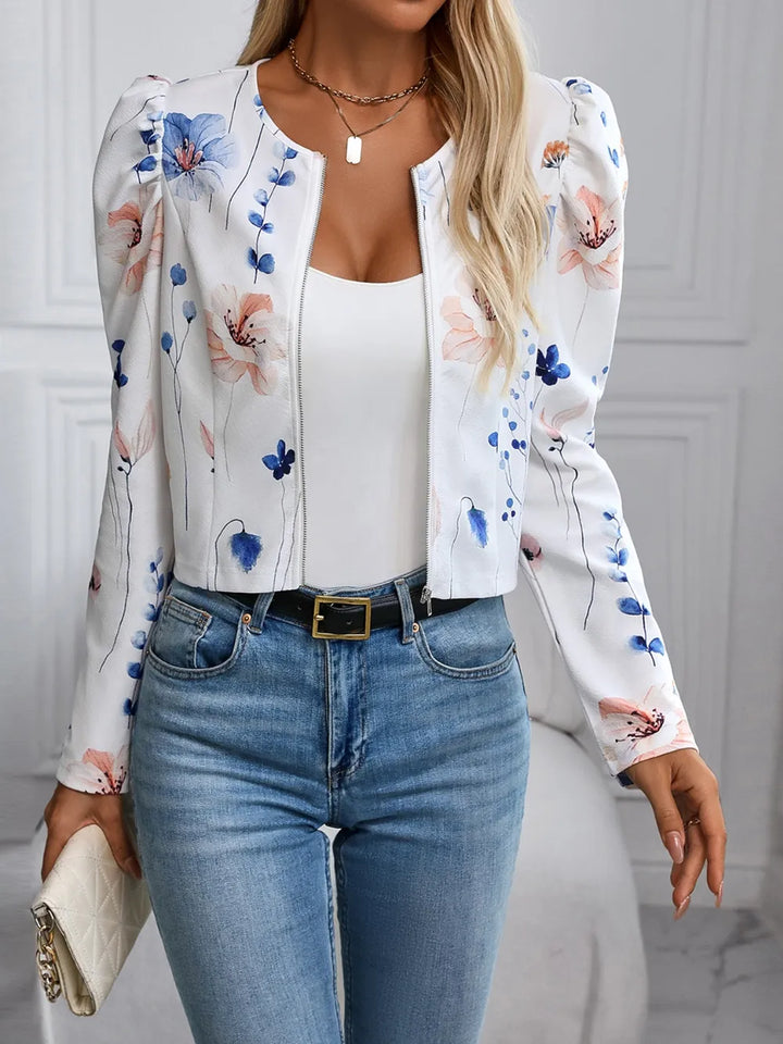 Ludowika Printed Zip Up Long Sleeve Jacket