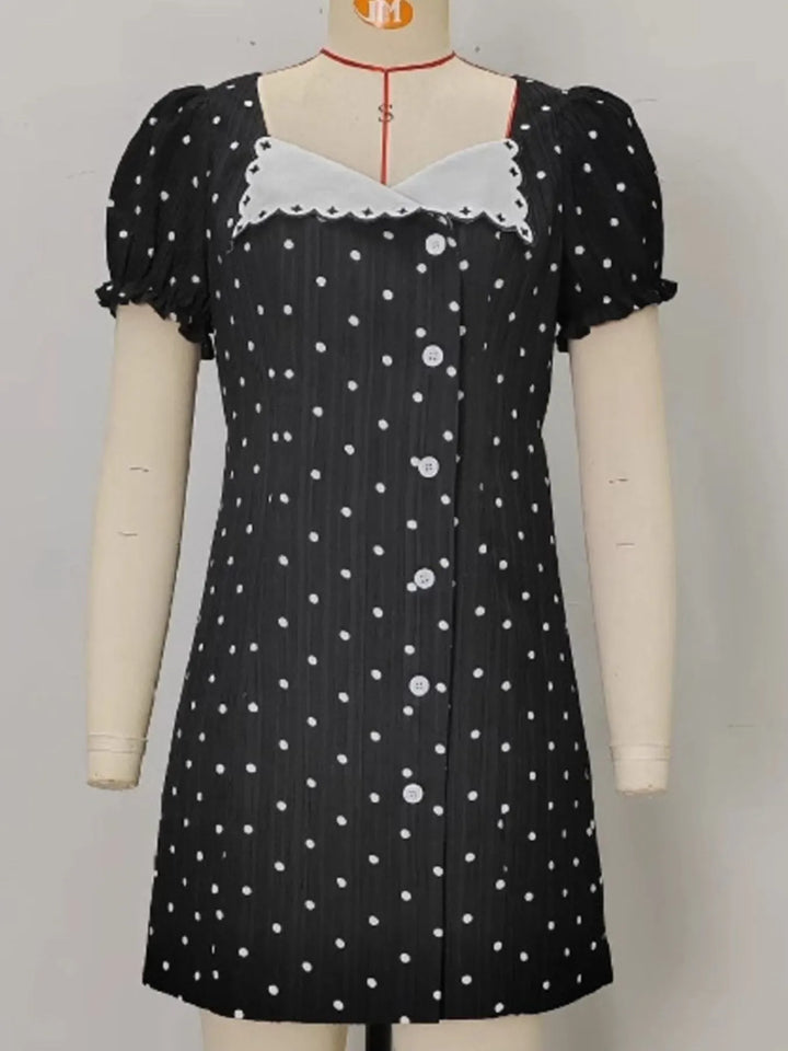 Ludowika Polka Dot Puff Sleeve Mini Dress