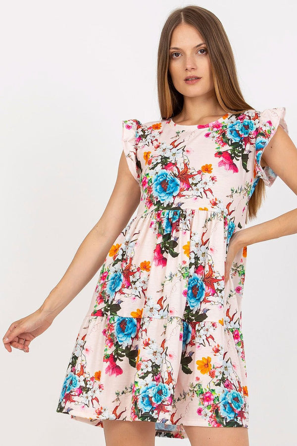 This charming summer dress features short frilled sleeves and a flared bottom with a playful frill. Crafted from a soft floral fabric, it offers a light, breezy feel perfect for warm weather. The flattering silhouette and delicate ruffle details add a touch of femininity and fun, making it a great choice for casual outings or garden parties. A perfect blend of comfort and style for the sunny season.







