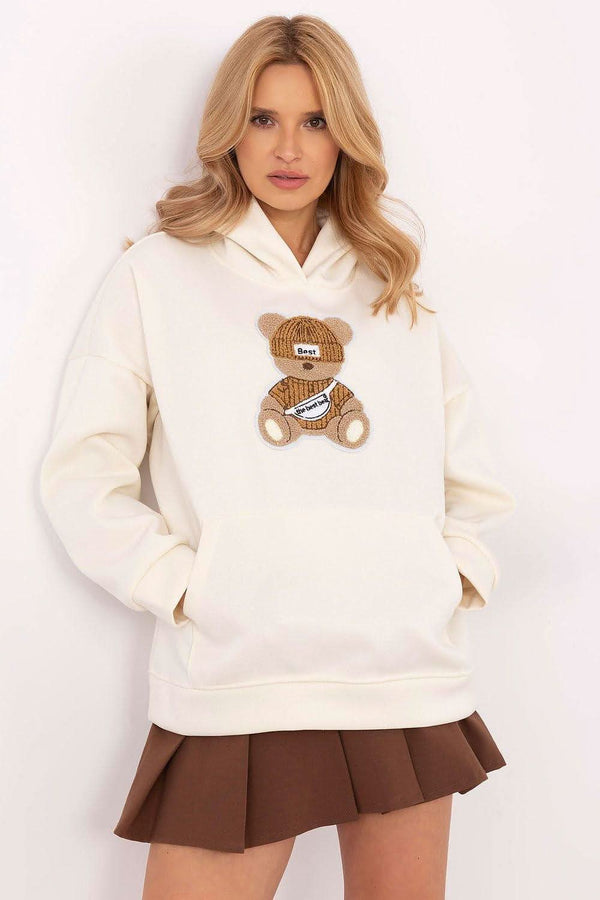 Oversized Sweatshirt with Teddy Bear Graphic

