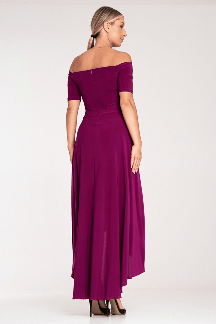 Asymmetrical Strapless Dress with Flared Bottom - Ludowika 